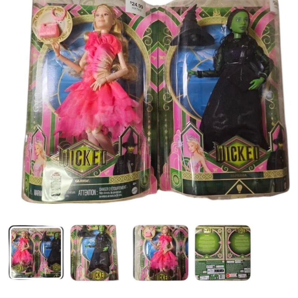 Mattel Wicked Movie Glinda Elphaba Fashion Doll Set - URL MISPRINT Collectible.